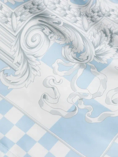 Shop Versace Barocco Checkerboard-print Blue Bath Short