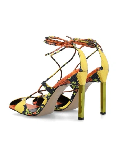 Shop Attico Adele Lace-up Sandals In Multicolor