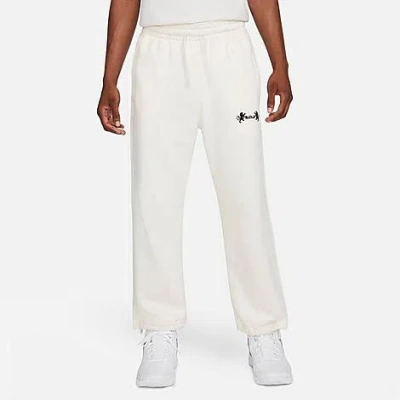 Shop Nike Men's Lebron Logo Open Hem Fleece Pants In Phantom/heather/black