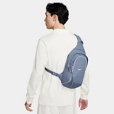 Shop Nike Sportswear Essentials Sling Bag In Ashen Slate/white/light Laser Orange