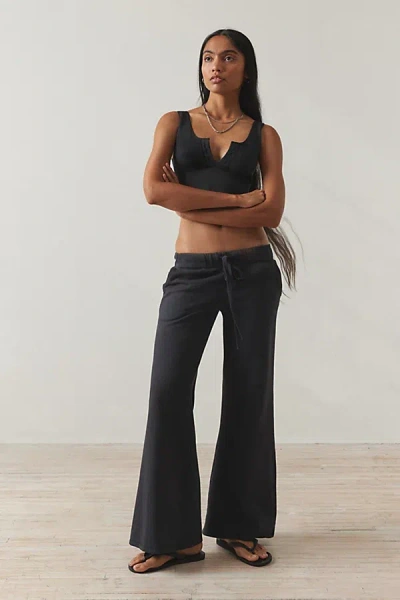 Out From Under Lived In Flare Sweatpant In Black, Women's At Urban Outfitters In Black