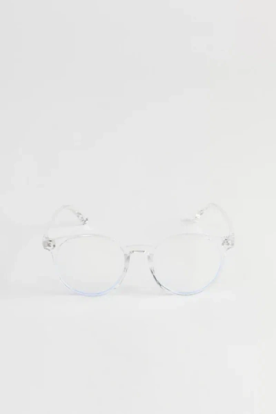 Shop Urban Outfitters Braxton Round Blue Light Glasses In Clear, Men's At