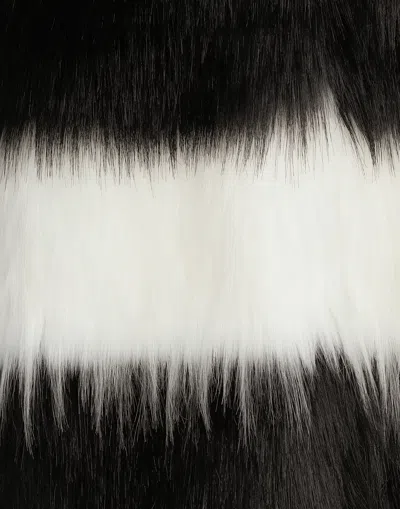 Dolce & Gabbana Striped Faux-fur Coat In マルチカラー