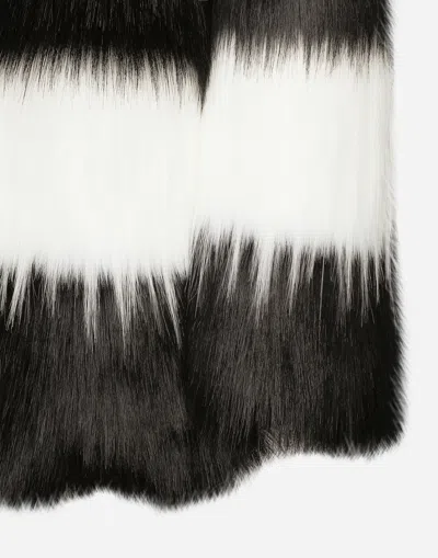 Dolce & Gabbana Striped Faux-fur Coat In マルチカラー