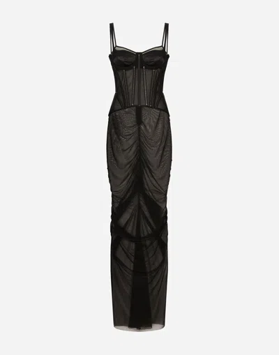 Dolce & Gabbana Semi-transparentes Bustierkleid In ブラック