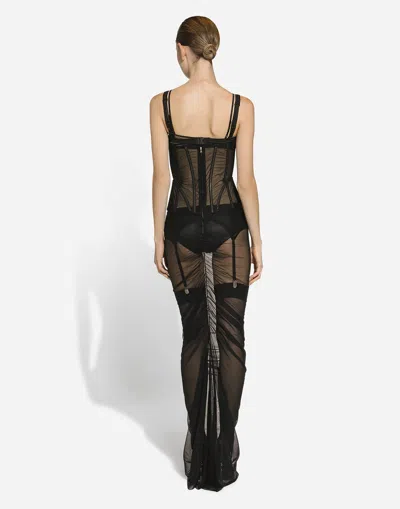 Dolce & Gabbana Semi-transparentes Bustierkleid In ブラック