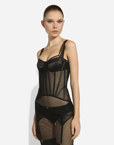 Dolce & Gabbana Semi-transparentes Bustierkleid In ブラック
