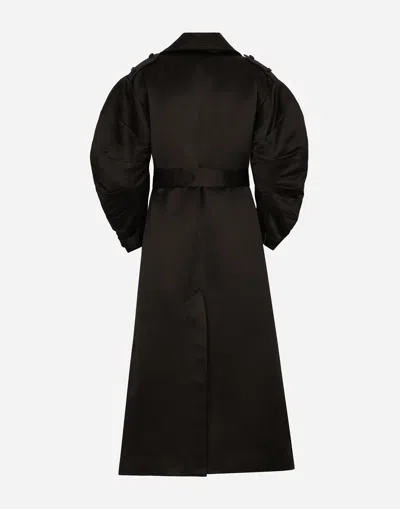 Dolce & Gabbana Belted Trench Coat In Black