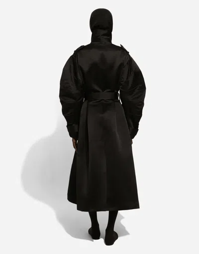 Dolce & Gabbana Belted Trench Coat In Black