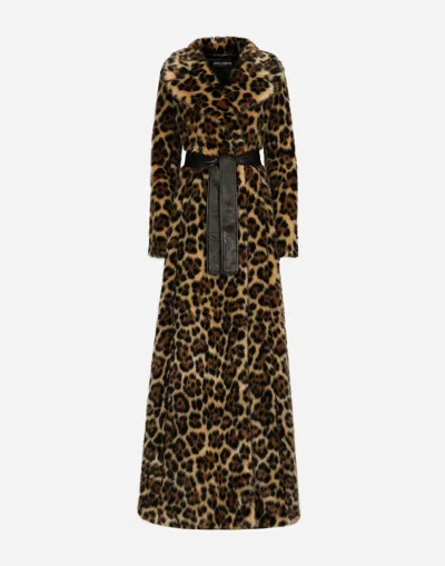 Dolce & Gabbana Leopard-print Faux-fur Coat In プリ