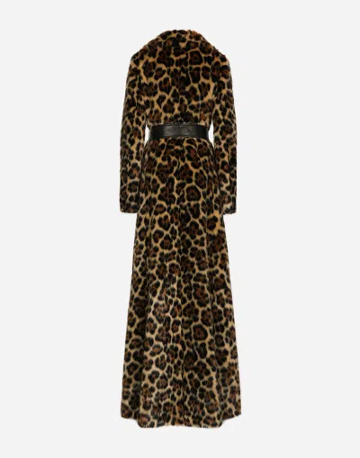 Dolce & Gabbana Leopard-print Faux-fur Coat In プリ