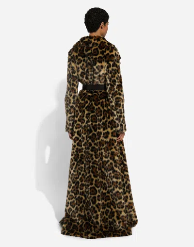 Dolce & Gabbana Leopard-print Faux-fur Coat In プリ