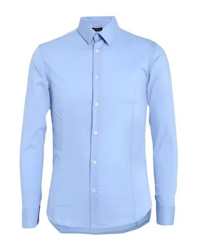 Shop Grey Daniele Alessandrini Man Shirt Sky Blue Size 17 ½ Cotton, Polyamide, Elastane
