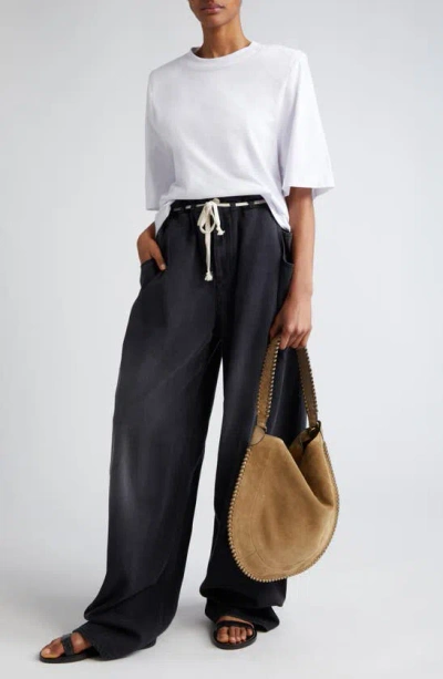 Isabel Marant Large Oskan Suede Hobo Bag In Taupe
