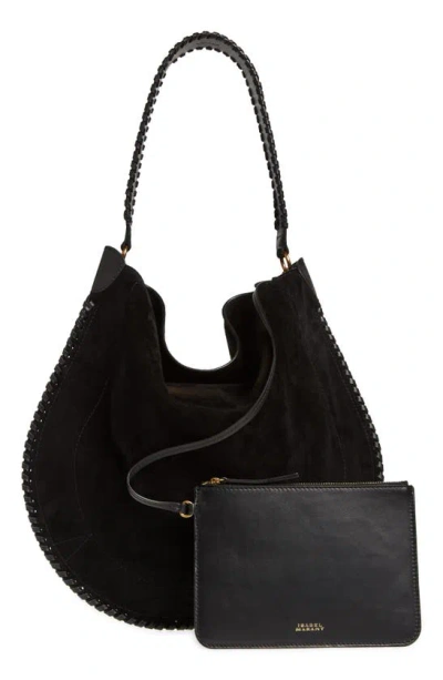 Shop Isabel Marant Large Oskan Suede Hobo Bag In Black