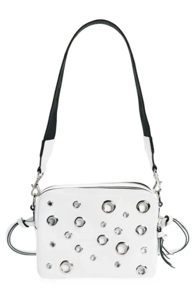 Shop Isabel Marant Wardy Grommets Leather Camera Bag In White