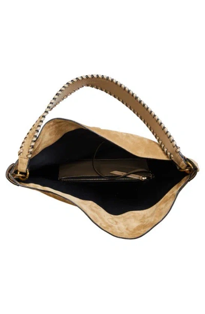 Isabel Marant Large Oskan Suede Hobo Bag In Taupe