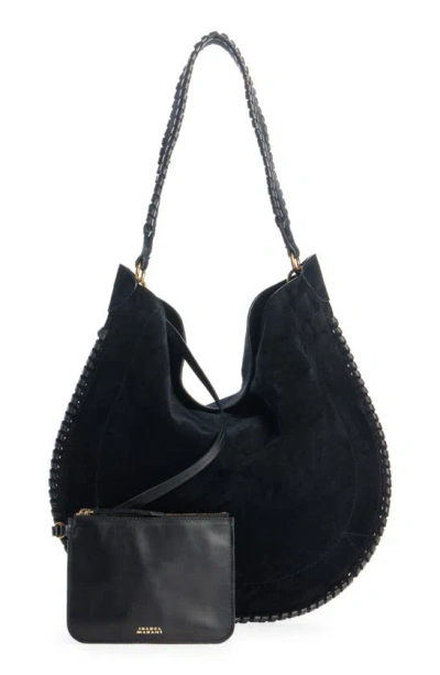 Shop Isabel Marant Large Oskan Suede Hobo Bag In Black