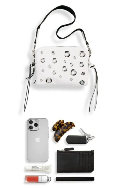 Shop Isabel Marant Wardy Grommets Leather Camera Bag In White