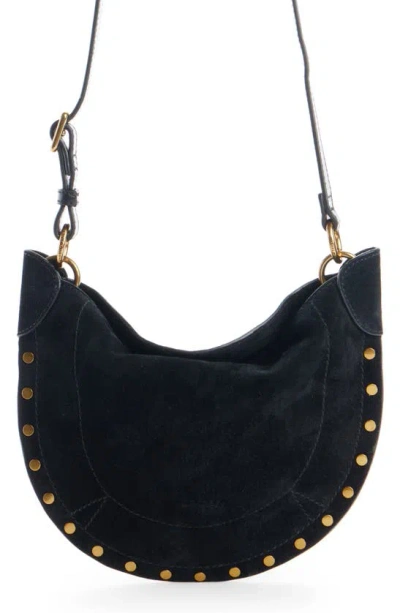 Shop Isabel Marant Mini Oskan Moon Suede Crossbody Bag In Black