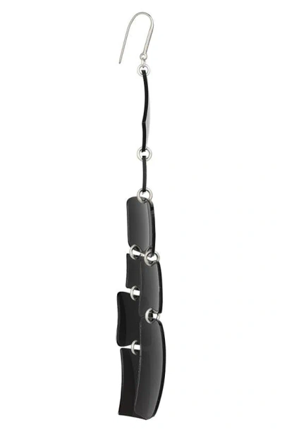 Shop Isabel Marant Hope Geometric Drop Earrings In Anthracite/ Silver