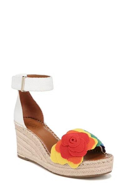 Shop Franco Sarto Clemens Ankle Strap Platform Wedge Espadrille Sandal In Rainbow Flower