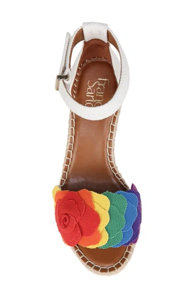 Shop Franco Sarto Clemens Ankle Strap Platform Wedge Espadrille Sandal In Rainbow Flower
