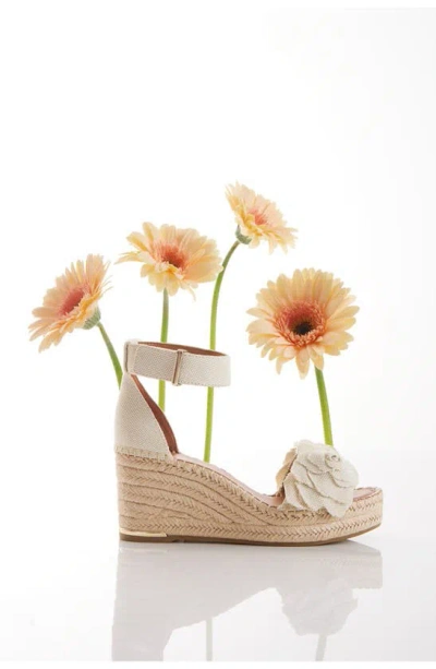 Shop Franco Sarto Clemens Ankle Strap Platform Wedge Espadrille Sandal In Natural Flower