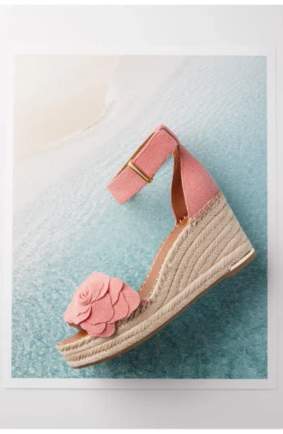 Shop Franco Sarto Clemens Ankle Strap Platform Wedge Espadrille Sandal In Coral Flower
