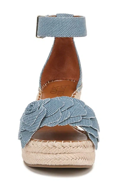 Shop Franco Sarto Clemens Ankle Strap Platform Wedge Espadrille Sandal In Denim Flower