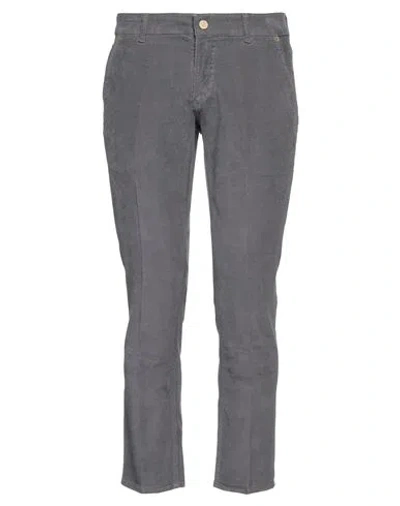 Shop Entre Amis Man Pants Lead Size 34 Cotton, Elastane In Grey