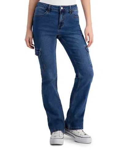 Shop Vanilla Star Juniors' Slim Bootcut Cargo Jeans In Tal