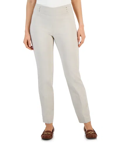 Jm Collection Women's Studded-rivet Pants, Regular & Short Lengths, Created For Macy's In Stonewall