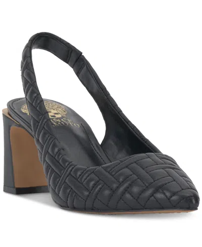 Shop Vince Camuto Women's Hamden Slingback Pumps In Black Quilted Leather