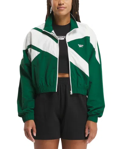 Shop Reebok Women's Classics Franchise Zip-up Track Jacket In Dark Green