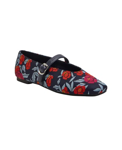 Shop Katy Perry Women's The Evie Mary Jane Woven Flats In Blue Multi