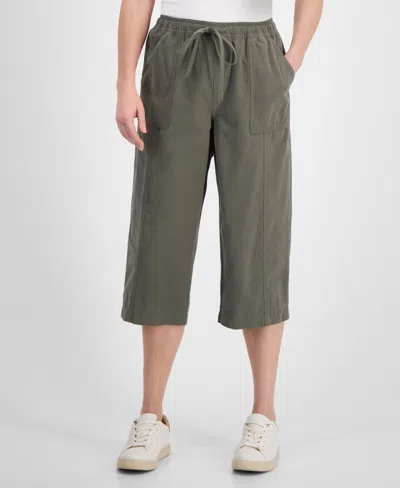 Shop Style & Co Women's Drawstring Capri Pants, Regular & Petite, Created For Macy's In Riverview