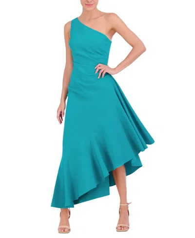 Shop Eliza J Women's Asymmetrical One-shoulder Dress In Turquoise