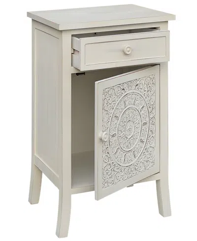 Shop Gallerie Decor Antiqued Carved Side Table In White