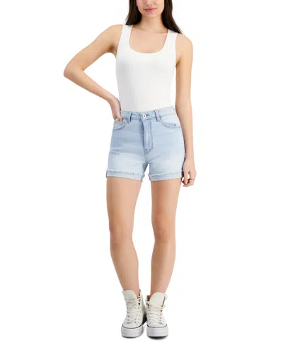 Shop Celebrity Pink Juniors' Ultra High-rise Frayed Shorts In Genuine