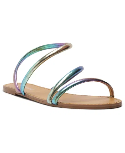 Shop Arezzo Women's Mikayla Flat Sandals In Holographic