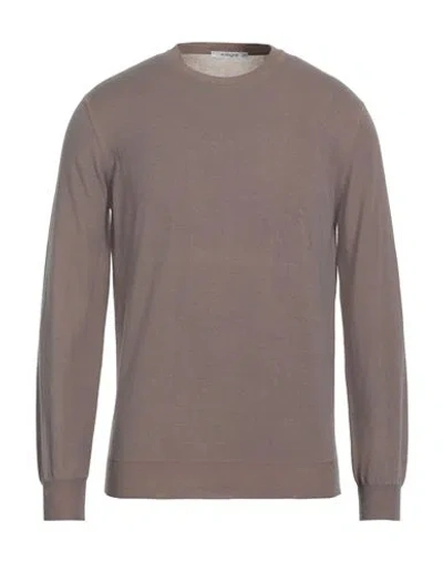 Shop Kangra Man Sweater Khaki Size 40 Cotton In Beige