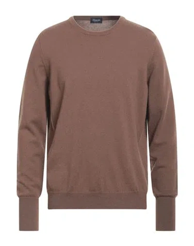 Shop Drumohr Man Sweater Brown Size 44 Cashmere