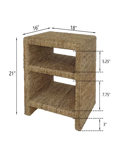 Gallerie Decor Bristol Square Side Table In Natural Finish