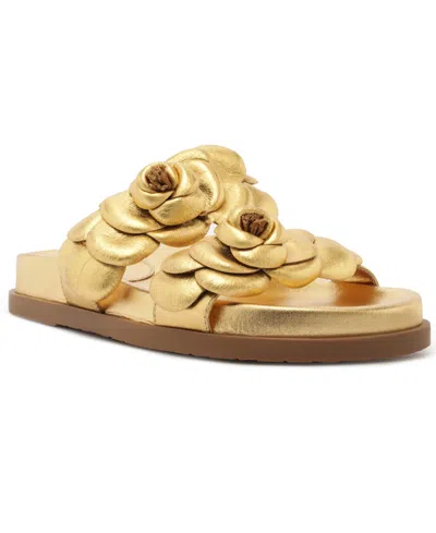 Shop Arezzo Women's Poppy Flat Sandals In Gold