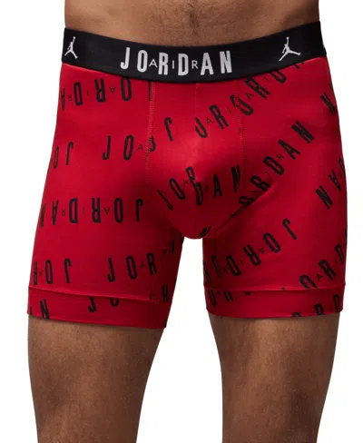 Shop Jordan Men's 2-pack Cotton Flight Essentials Logo Print Boxer Briefs In Red