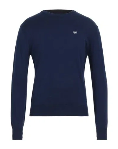 Murphy & Nye Man Sweater Navy Size S Cotton, Cashmere In Navy Blue