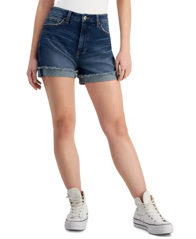 Shop Celebrity Pink Juniors' Ultra High-rise Frayed Shorts In Truthful
