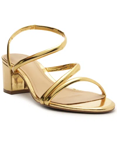 Shop Arezzo Women's Mikayla Mid Block Sandals In Gold