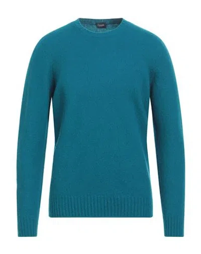 Drumohr Man Sweater Deep Jade Size 42 Silk In Green